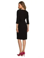 model 18004592 Plášťové šaty s netopýřími rukávy černé - STYLOVE