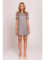 M855 Mini šaty áčkového strihu - grafitové M855 Mini šaty áčkového strihu - grafitové