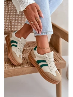 Dámske tenisky na platforme Beige-Green Nesonice