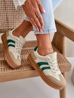 Dámske tenisky na platforme Beige-Green Nesonice