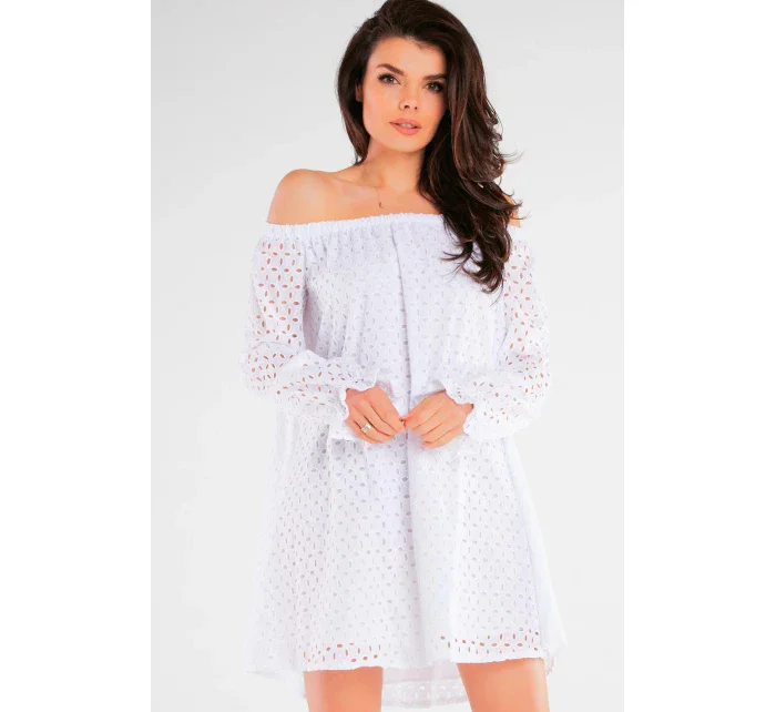 Denné šaty A435 Biela - Awama