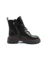 boty dámské dámské zateplené kožené černé červené dámské boty model 21406155 - Lee Cooper