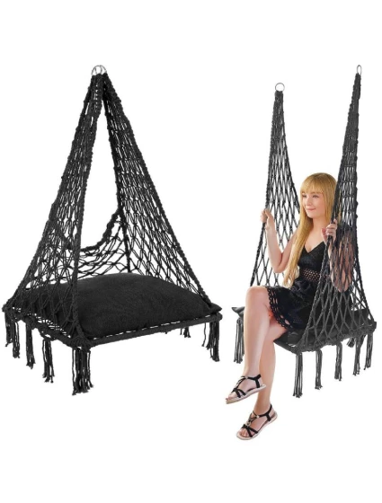 Závesná sedačka DRAGON HAMMOCK 60x60x115 cm s poduškou DARK GREY Závesná sedačka DRAGON HAMMOCK 60x60x115 cm s poduškou DARK GREY
