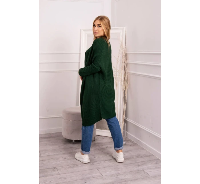 Svetr s netopýřími rukávy tmavě zelený