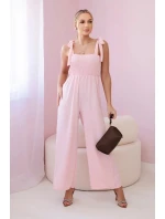 Kombinéza s volánom na vrchu púdrovo ružová Kombinéza s volánom na vrchu púdrovo ružová