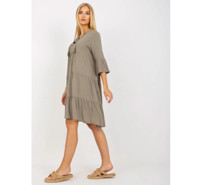 Šaty D73761M30214A5EN khaki farba