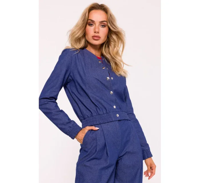 Bunda M800 Bomber s lisovanými cvočkami - modrá