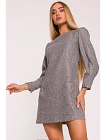 M870 Tvídové mini šaty - grafitové
