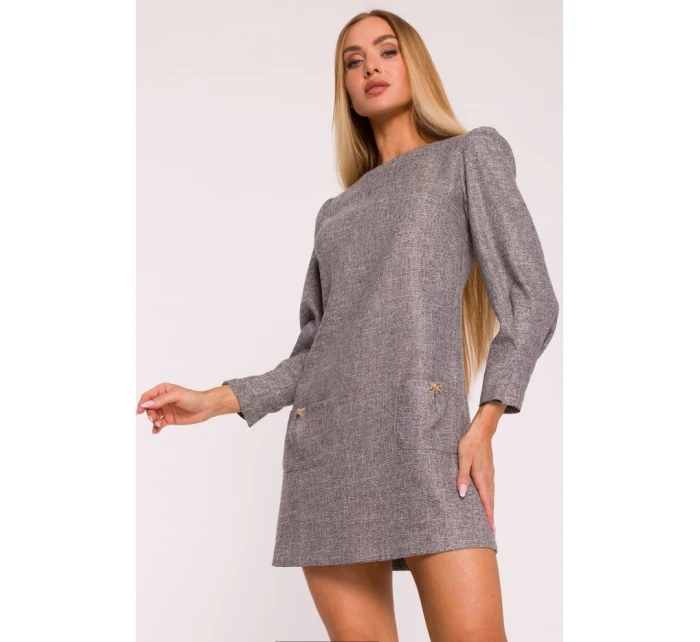 M870 Tvídové mini šaty - grafitové M870 Tvídové mini šaty - grafitové