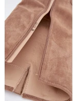 Dámske kovbojské čižmy na podpätku s prackami Fivelle - tmavo béžové Dámske kovbojské čižmy na podpätku s prackami Fivelle - tmavo béžové