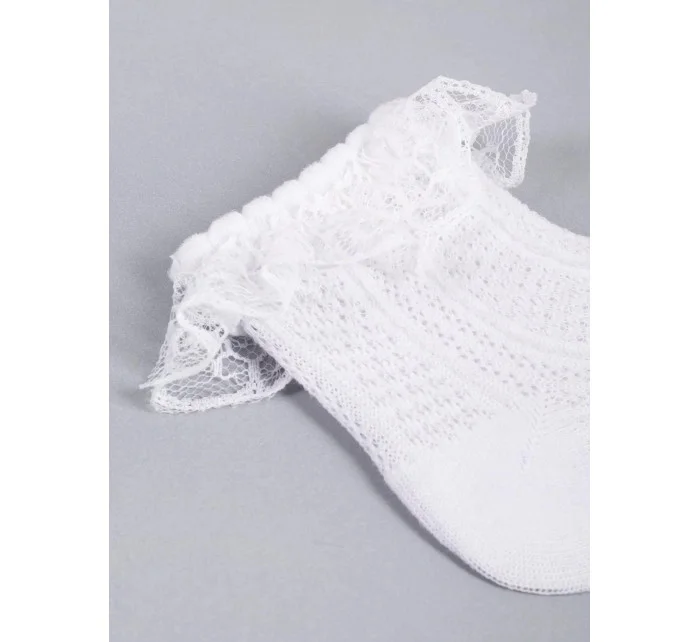 Dievčenské ponožky s volánom 3Pack SKL-0009G-0100 white - Yoclub