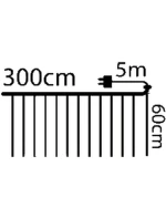 VIANOČNÉ STROMČEKY VONKAJŠIE/VNÚTORNÉ SVETELNÉ ZÁVESY 120 LED 300X60CM S DIAĽKOVÝM OVLÁDANÍM TEPLÁ BIELA