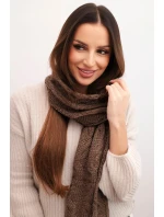 Dámsky klasický vlnený šál s vrkočovým vzorom KN22 mocca