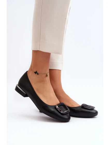 Baleriny Z Klamrą Sergio Leone BL203 Czarne