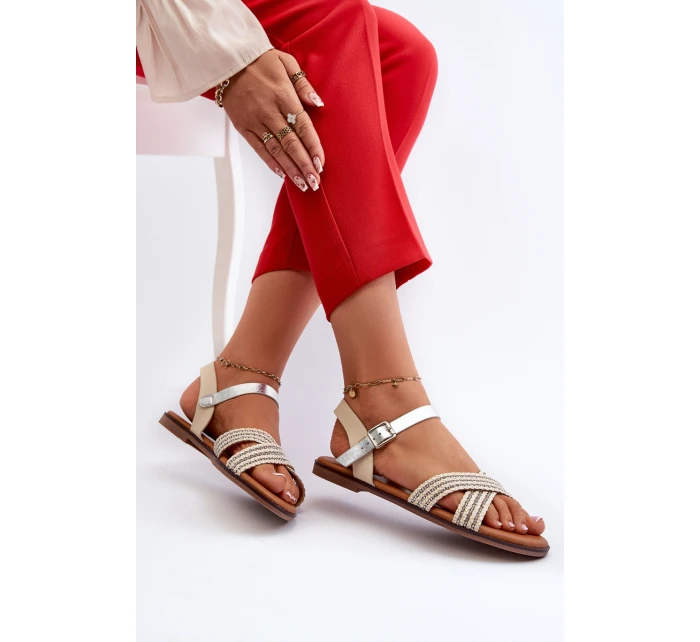 Ploché Dámské Sandály model 21660397 Béžové - S.Barski