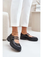 Lakované Dámské Polobotky S Pásky Černé model 21671162 - Boto