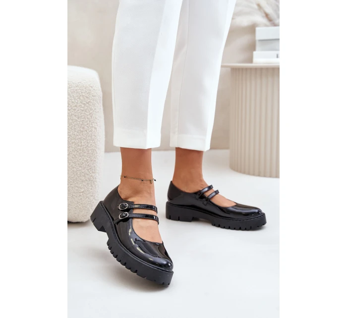 Lakované Dámské Polobotky S Pásky Černé model 21671162 - Boto