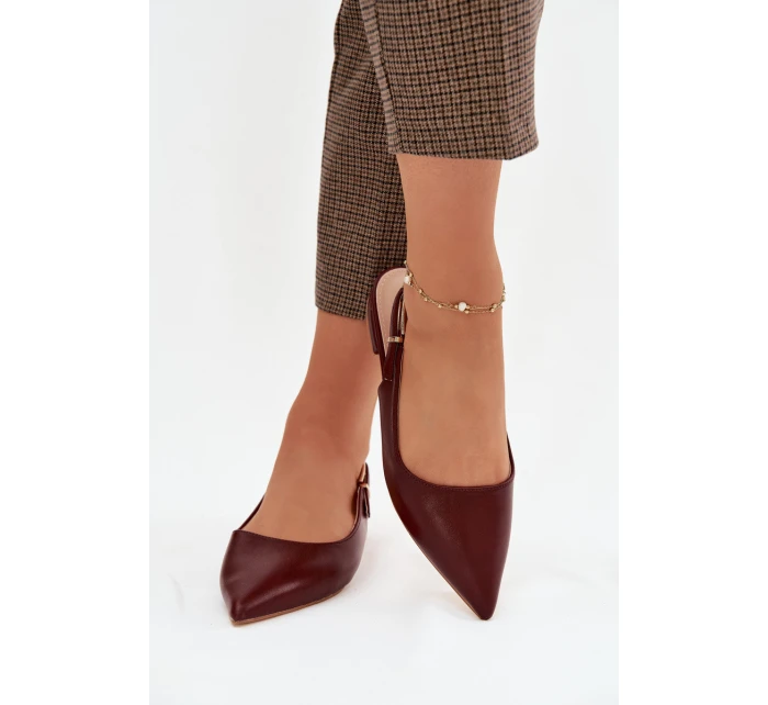 Baleríny Ze Zlatou Sponou Bordové Iverelle