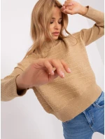 Sweter AT SW model 18900695 camelowy - FPrice Sweter AT SW model 18900695 camelowy - FPrice