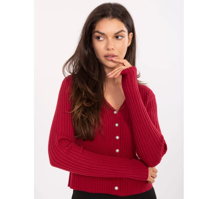Sweter PM SW model 21296778 bordowy - FPrice Sweter PM SW model 21296778 bordowy - FPrice