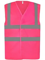 HVW 120 HiVis síťovaná bezpečnostní vesta model 22502261 pink - Yoko HVW 120 HiVis síťovaná bezpečnostní vesta model 22502261 pink - Yoko