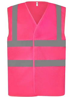HVW 120 HiVis síťovaná bezpečnostní vesta model 22502261 pink - Yoko