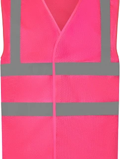 Yoko HVW 120 Hi-Vis sieťovaná bezpečnostná vesta 79.W120 ružová