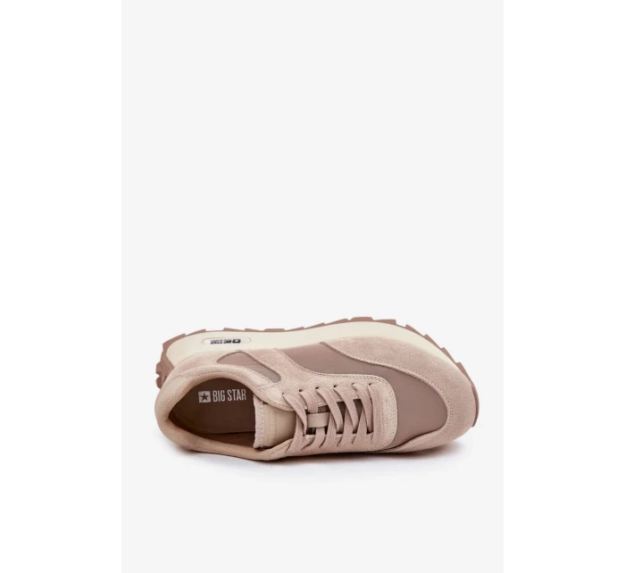 Dámske semišové tenisky na platforme Big Star HI-POLY SYSTEM - béžové Dámske semišové tenisky na platforme Big Star HI-POLY SYSTEM - béžové