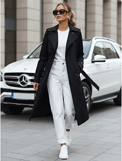 Dámsky dvojradový kabát TY5437 čierny - FashionStreet