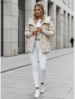 Dámská přechodná prošívaná bunda oversize light beige Dstreet model 21986700 - FashionStreet Dámská přechodná prošívaná bunda oversize light beige Dstreet model 21986700 - FashionStreet