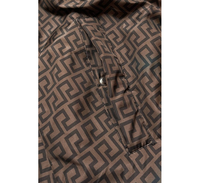 Tmavomodro-hnedá obojstranná dámska bunda (W556)