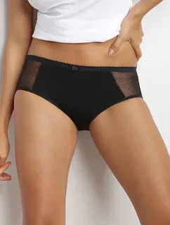 Noční menstruační boxerky s krajkou model 17237442 NIGHT LACE BOXER  černá - DIM