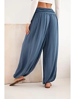 Dámske viskózové nohavice so širokými nohavicami a džínsovým vzorom