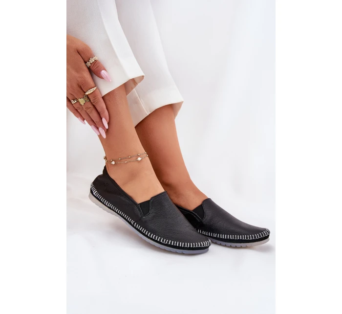 Skórzane Baleriny Maciejka T3512-71 Czarne