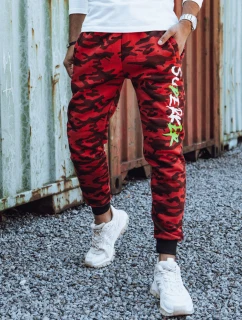 Pánské tepláky s potiskem moro červené model 21980066 - Dstreet