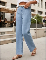 Jeansy damskie wide leg z wysokim stanem niebieskie model 22126325 - FashionStreet