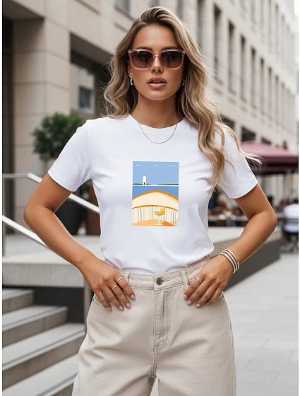 Dámske tričko s potlačou, bavlnené, klasické, biele, FashionStreet NX8027RY Dámske tričko s potlačou, bavlnené, klasické, biele, FashionStreet NX8027RY