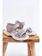 Dziecięce Sandałki Na Rzep Big Star LL374194 Srebrne