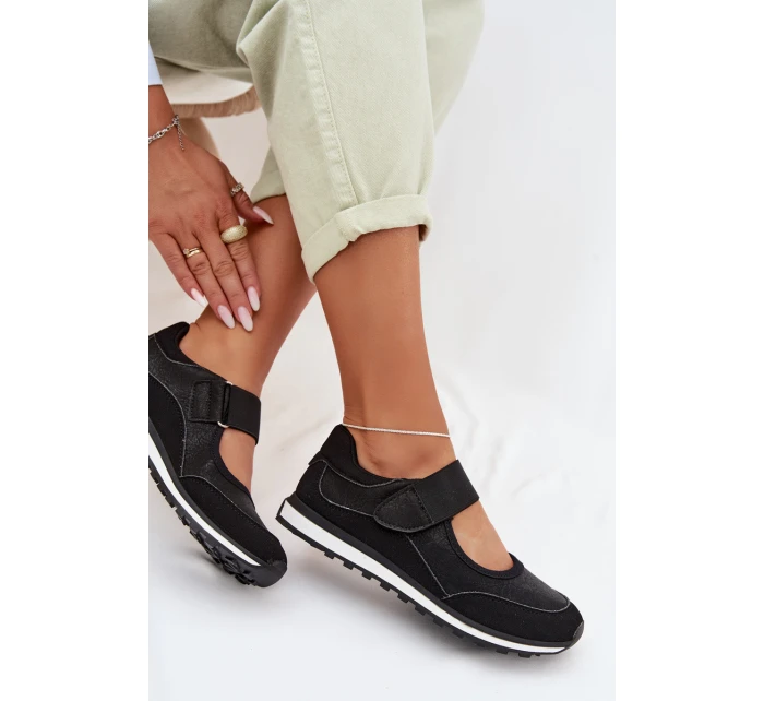 Sportovní dámské polobotky na suchý zip Černé Aveliette