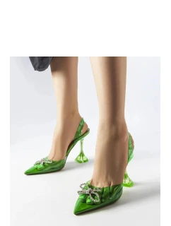 Dámské lodičky na jehlovém podpatku model 21389251 Zelená - SWEET SHOES