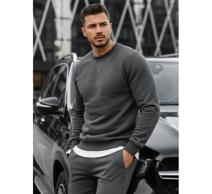 Pánska mikina s kapucňou antracitová BX2405