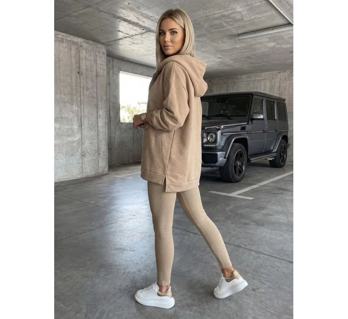 Dámska tepláková súprava 3 v 1 oversize MAYALAN beige FashionStreet AY0942
