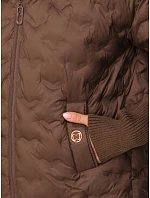 Kurtka damska pikowana z kapturem brązowa model 22341118 - FashionStreet