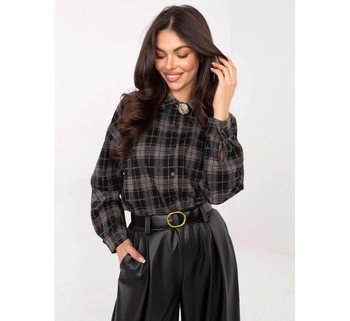 Čierna flanelová košeľa (21638)