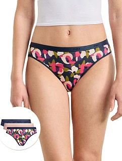 Dámske bavlnené nohavičky, 3 ks, DIM LES POCKETS COTTON SLIP 3x – DIM – červená