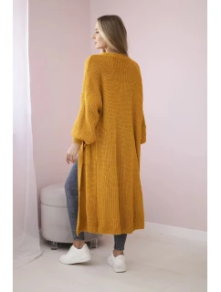 Sveter dlhý sveter horčicovej farby