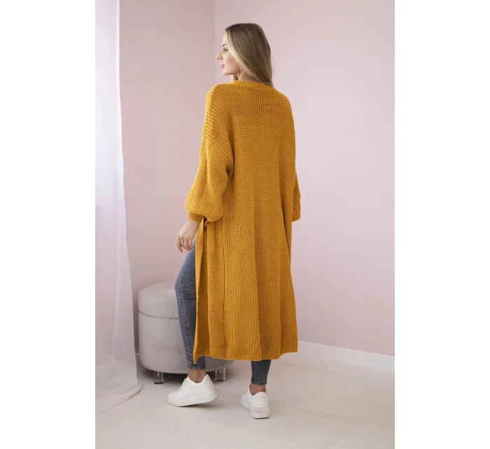 Sveter dlhý sveter horčicovej farby