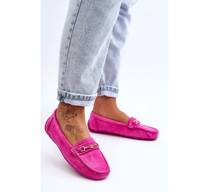 Dámské klasické semišové mokasíny růžové model 21625465 - Boto Dámské klasické semišové mokasíny růžové model 21625465 - Boto