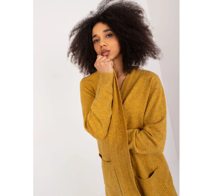 Sweter PM SW model 21302236 ciemny żółty - FPrice Sweter PM SW model 21302236 ciemny żółty - FPrice