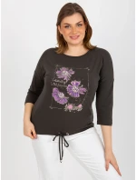 Dámska blúzka RV BZ 8457.47P tmavá khaki - FPrice Dámska blúzka RV BZ 8457.47P tmavá khaki - FPrice